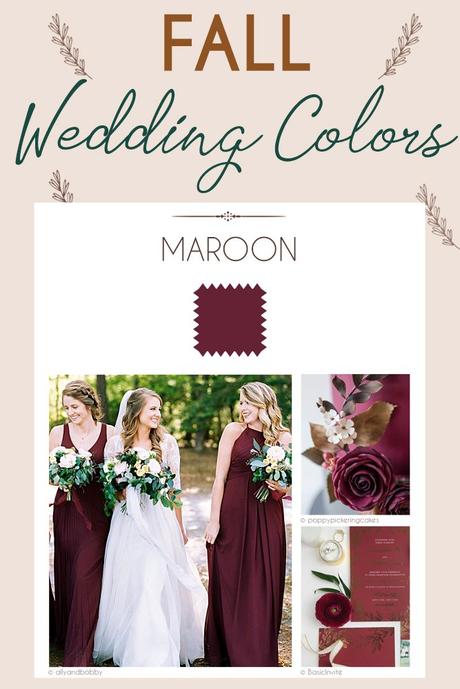 fall wedding colors palette maroon