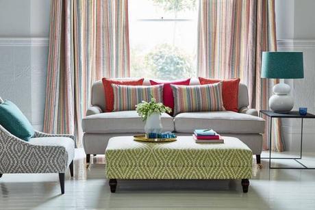 Curtains Living Room Ideas with Stripe Patterns
