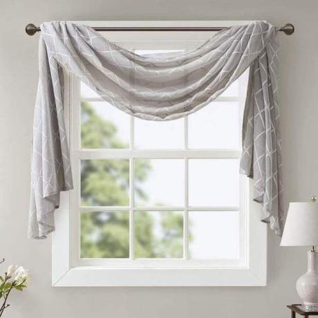 Having Curtain Scarves for Window Living Room Decor Ideas