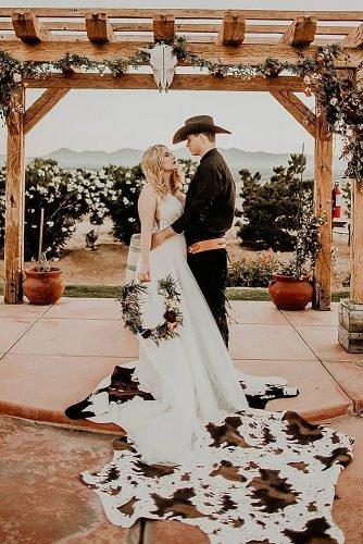 ranch wedding newlyweds at the wedding reception