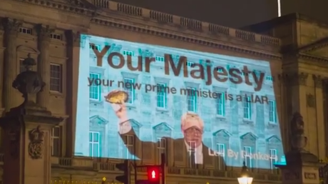 'Your new prime minister is a liar': Boris Johnson protest projected on Buckingham Palace