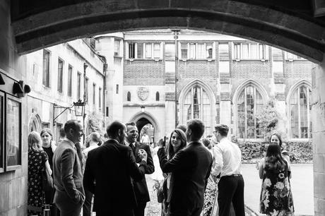 laughter in the courtyard at pembroke college