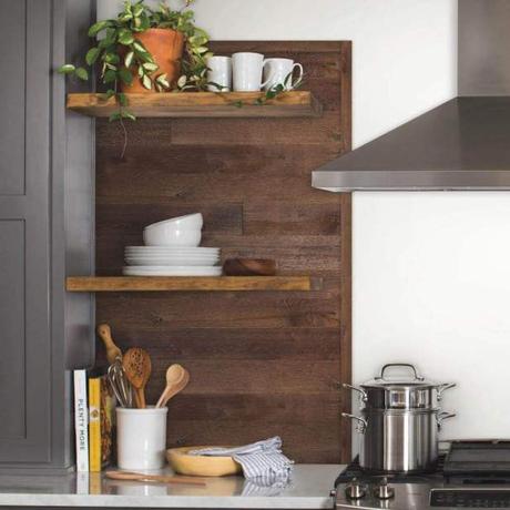 Dark Wood Accent Wall Ideas for Kitchen