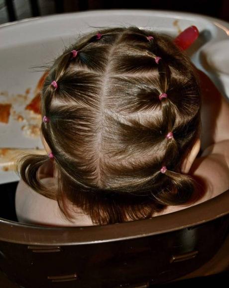 Banded Pigtails Hairstyle for Active Baby Girl