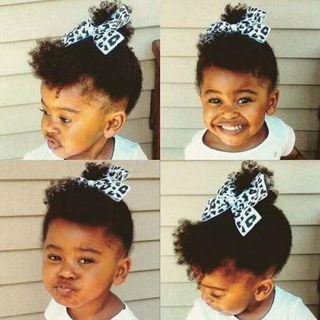 Little Black Baby Girl Hairstyles with High Ponytail