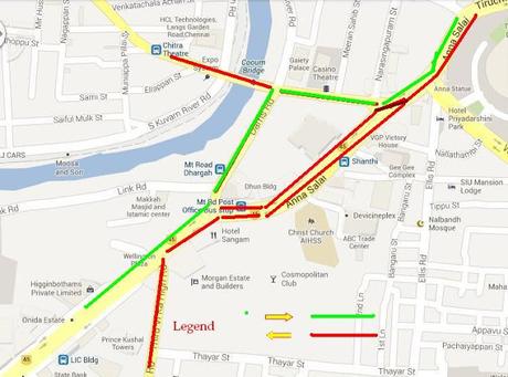 vehicles to ply back on two sides of arterial Mount Road !!