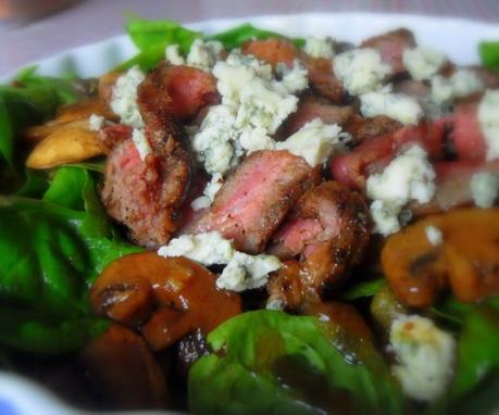 Steak, Mushroom, and Blue Cheese Salad