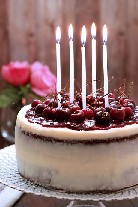 Chocolate Cherry Cake with Mascarpone Frosting