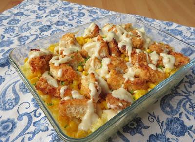 Crispy Chicken with Cheesy Mash & Cream Gravy