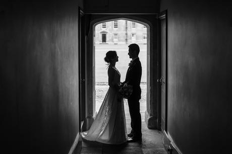 bride and groom portraits at trinity college