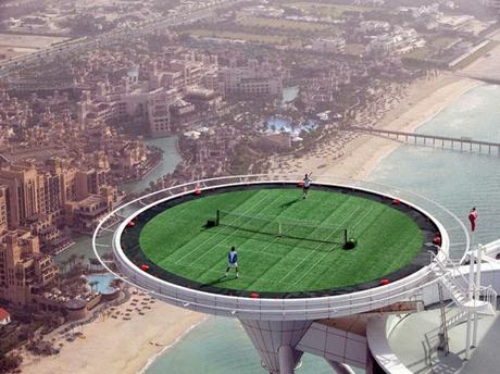 Tennis - on top of Burj al Arab and ..........under sea !!