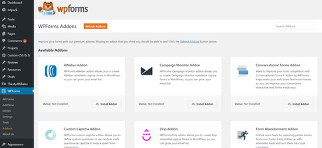 wpforms all addons