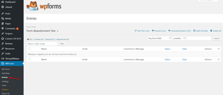 wpforms all entries