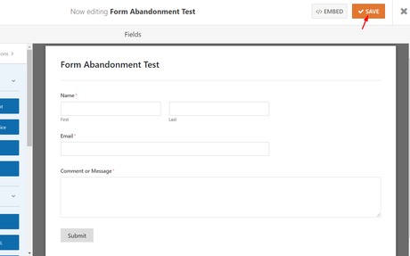 save form in wpforms