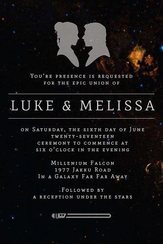 star wars wedding theme invitation