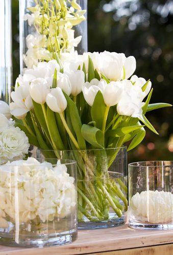 wedding centerpieces white tulps santabarbarawedding
