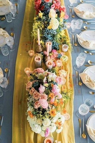 wedding centerpieces colorful spring table decor with flowers