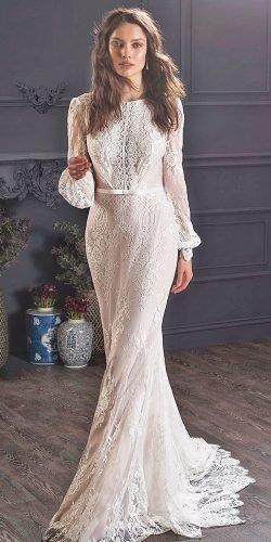  hottest wedding dresses 2020 sheath long sleeves lace modest bohemian lihihod
