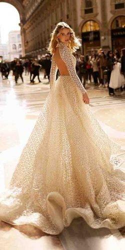  hottest wedding dresses 2020 a line with long sleeves open back crochet lace berta