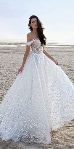  hottest wedding dresses 2020 a line off the shoulder sweetheart neckline sequins pninatornai