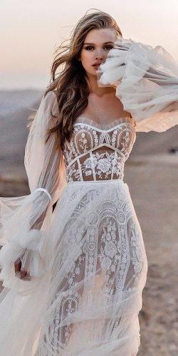  hottest wedding dresses 2020 with long sleees sweetheart neckline lace beach galialahav