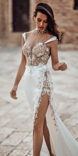  hottest wedding dresses 2020 modern for beach illusion neckline with 3d floral galialahav