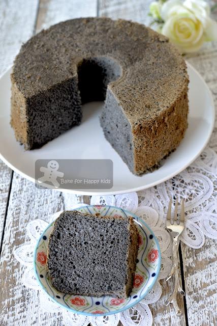 soft moist black sesame chiffon cake