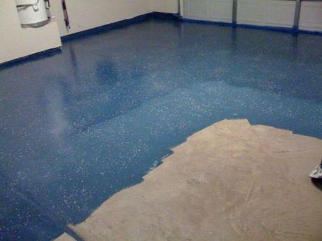 Blue Coating Basement Floor Paint Ideas
