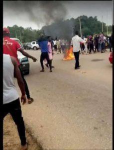 BREAKING: Ekiti varsity students protest arrest of suspected yahoo boys on campus