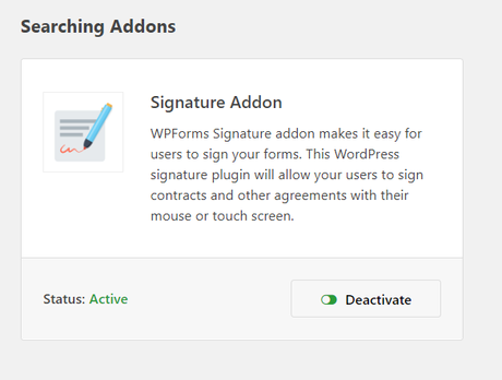 signature add-on enabled