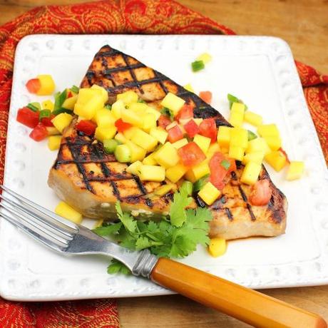 Grilled Mahi with Mango Habanero Glaze #ImprovCooking Grilled Mahi with Mango Habanero Glaze #ImprovCooking