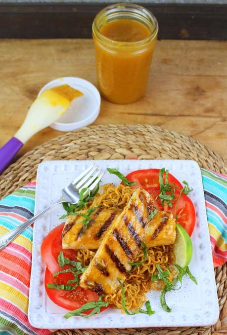 Grilled Mahi with Mango Habanero Glaze #ImprovCooking Grilled Mahi with Mango Habanero Glaze #ImprovCooking