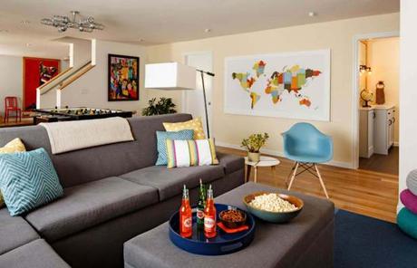 Young and Chic Basement Room Finishing Ideas