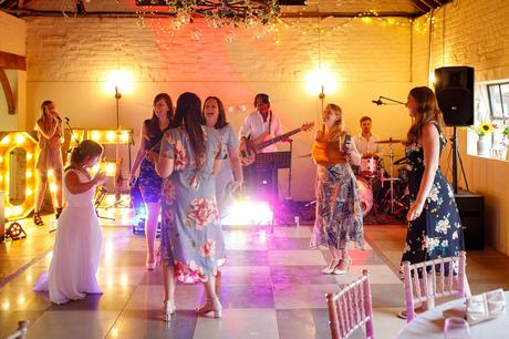 the bride dances with her guests at hautbois hall