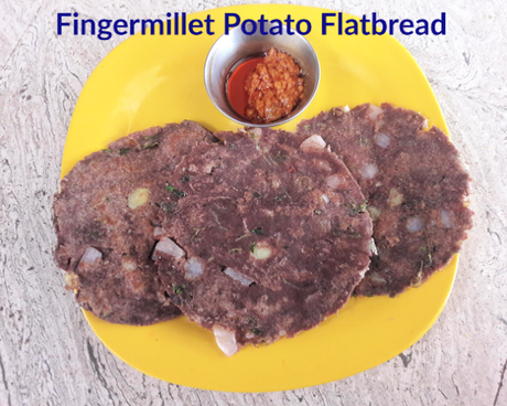 Aloo Nachini Roti - Potato Fingermillet Flatbread #BreadBakers