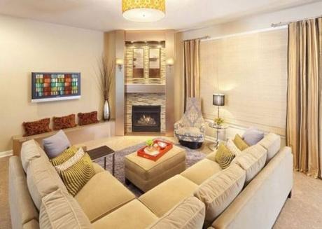 Corner Fireplace Ideas Sectional Seating