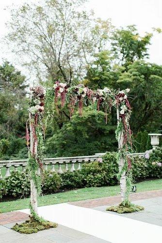 wedding arch boho decorated birchwood
