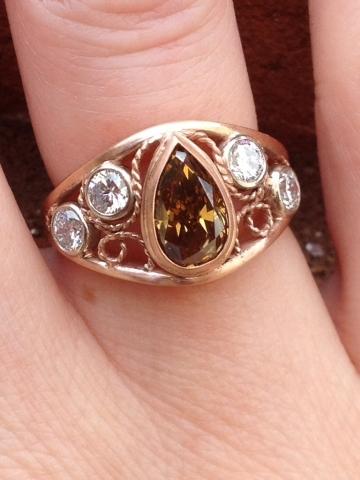 Cognac Diamond Anniversary Ring