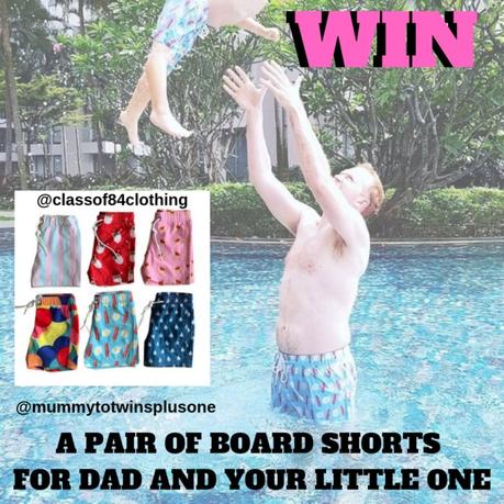 WIN Class of 84 Board Shorts for Dad and Your Little One