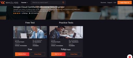 Whizlabs Google Cloud Professional Data Engineer Practice Tests Review 2019