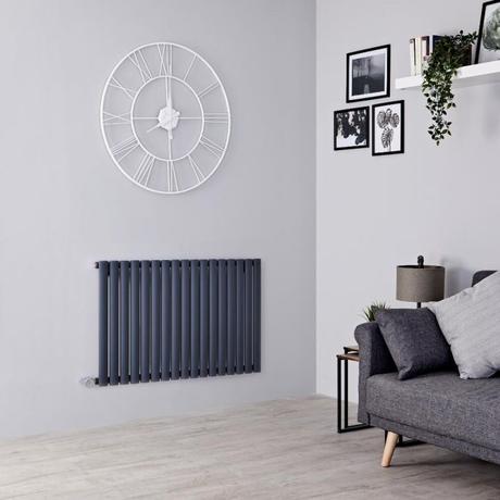 Milano Aruba electric radiartor on a gray wall