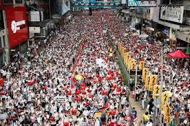 Protesters in Hong Kong