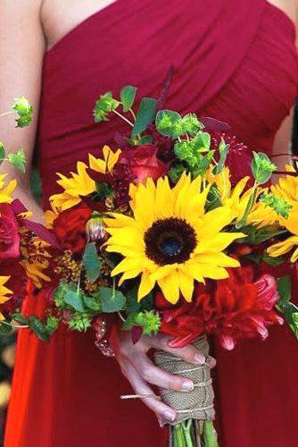 sunflower wedding bouquets 1