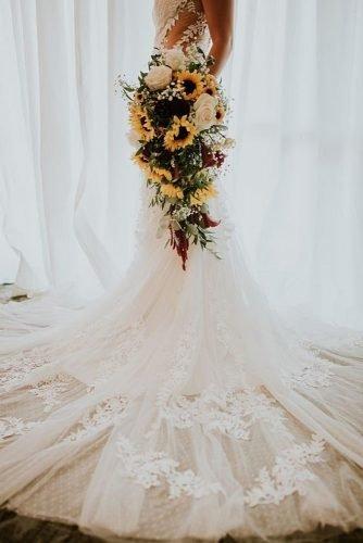 sunflower wedding bouquets cascade bouquet