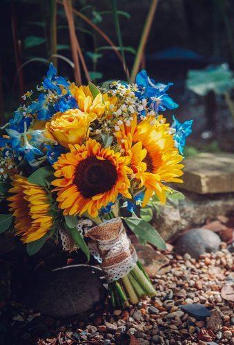sunflower wedding bouquets sunflower with blue flowers harleys_flowers