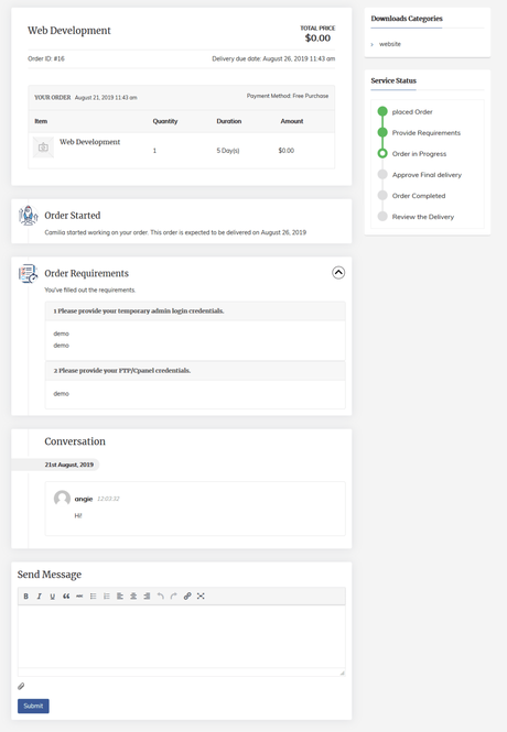 Sell Your Services Online With EDD Sell Services Plugin manage orders