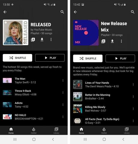 YouTube Music rolls out new ‘Released’ playlist with new songs from the week