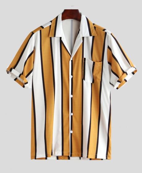 Vertical Striped Hawaiian Shirt