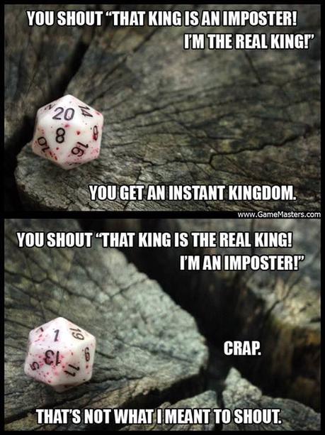 Dungeons And Dragons meme about changing your game plan to fit the score you roll