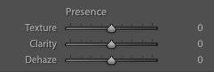 Texture Clarity and Dehaze Sliders